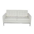 Firenze Knoll White Genuine Pelle 2 Seat Sofà